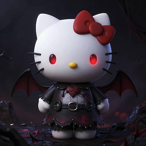 Dark Gothic Hello Kitty Portrait