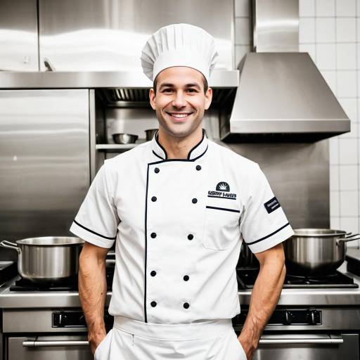 Smiling Chef in Commercial Kitchen