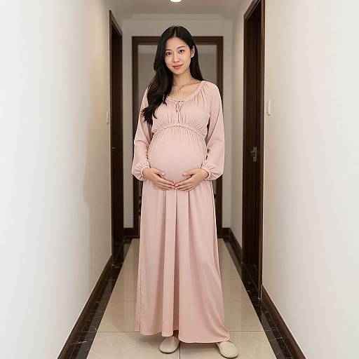 Pregnant Woman in Elegant Dress