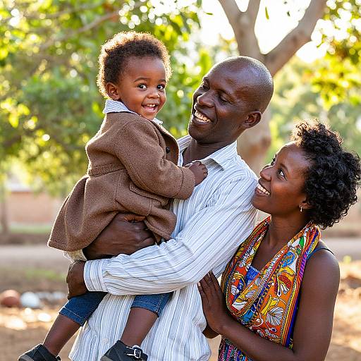 Joyful African Family Outdoors