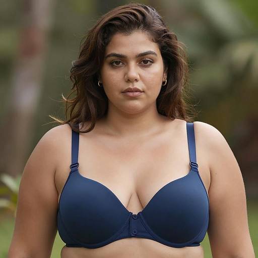 Elegant Woman in Floral Bra Fashion