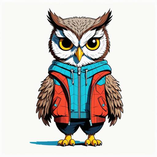 Anthropomorphic Owl Character in Cool Clothes
