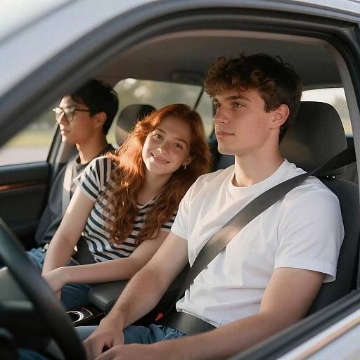 Candid Moments in a Car Interior
