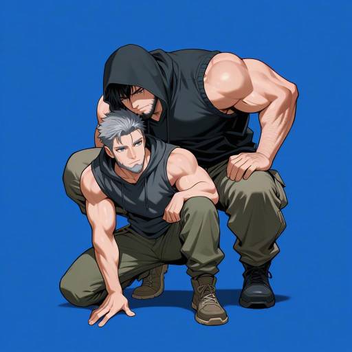 Intense Gaze Between Two Muscular Men Intense Gaze Between Two Muscular Men