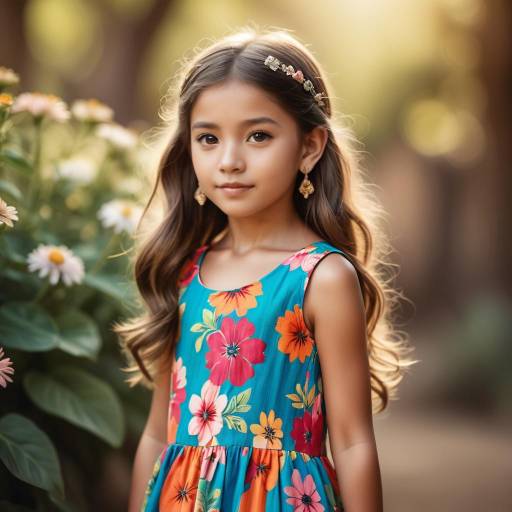 Charming Young Girl in Floral Dress