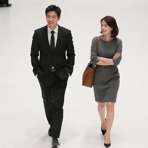 Man and Woman on White Floor