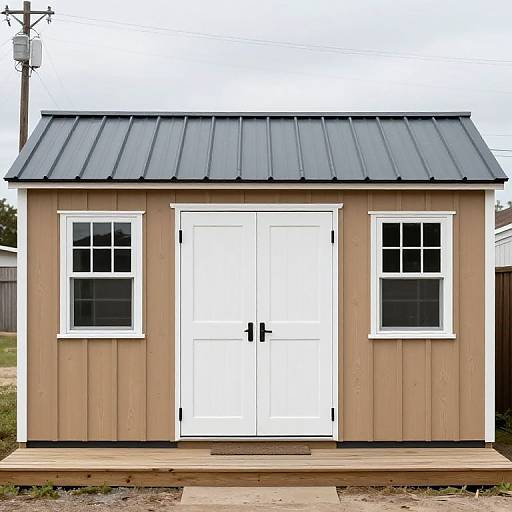 Outdoor Storage Shed with Metal Roof