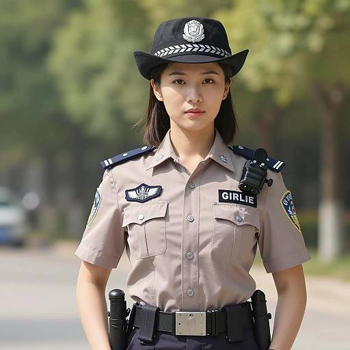 Attractive Asian Female Police Officer Costume
