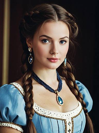 Regal Maiden with Jewelry Portrait