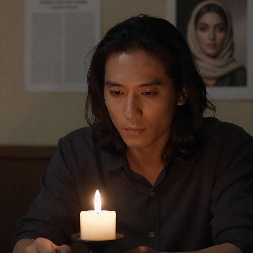 Candlelit Portrait of a Pensive Man