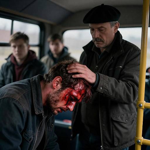 Dramatic Bus Interior Scene