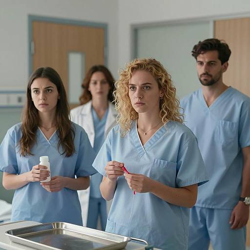 Medical Team in Hospital Room