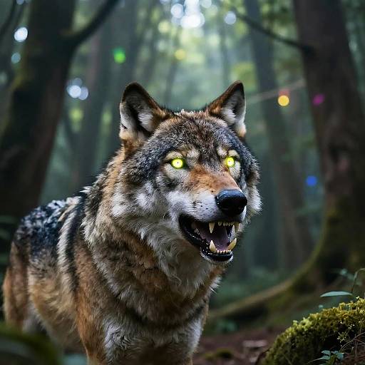 Mystical Wolf in Enchanted Forest
