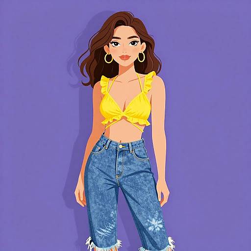 Stylish Woman in Bright Beachwear