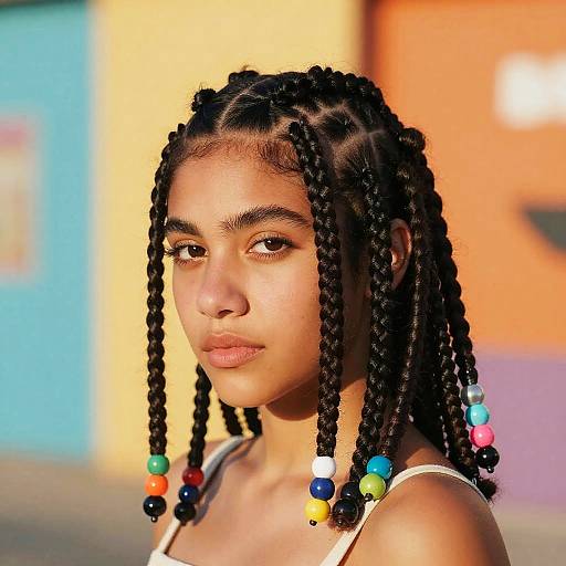 Elegant Afro Braids with Beads