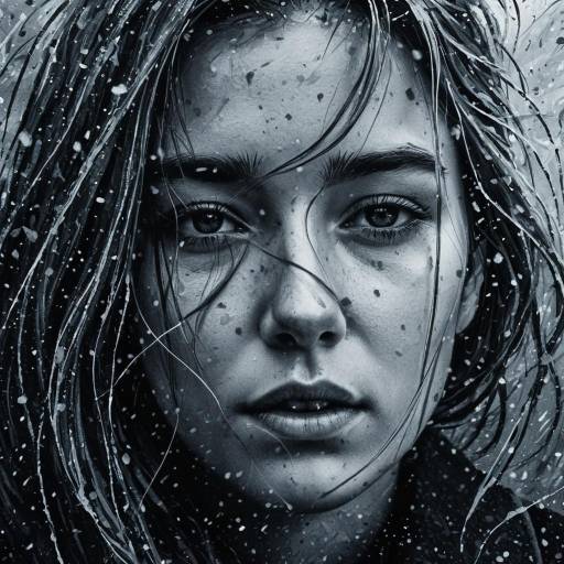 Emotional Digital Portrait with Frosted Texture Emotional Digital Portrait with Frosted Texture