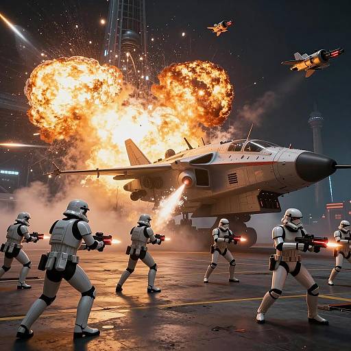 Imperial Jet Commando Troopers in Space Battle