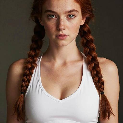 Cinematic Portrait of Ginger Fishtail Braids