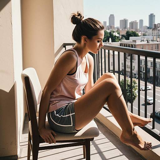 Sunlit Lifestyle Shot of Woman in Pastels