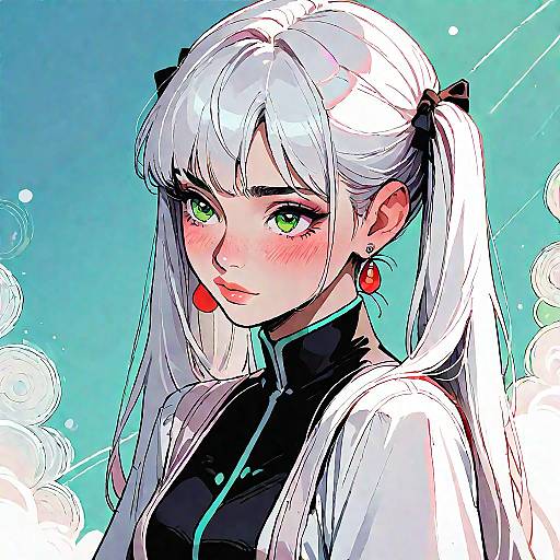 Shy Anime Girl with Twintails