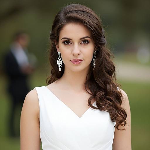 Realistic Outdoor Courthouse Wedding Portrait