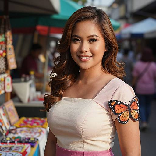 Graceful Filipina in Traditional Terno
