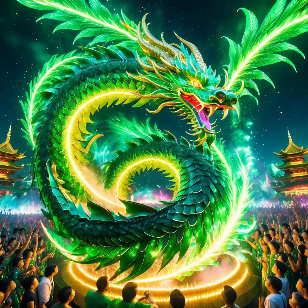 Epic Dragon Dance Under Festival Fireworks