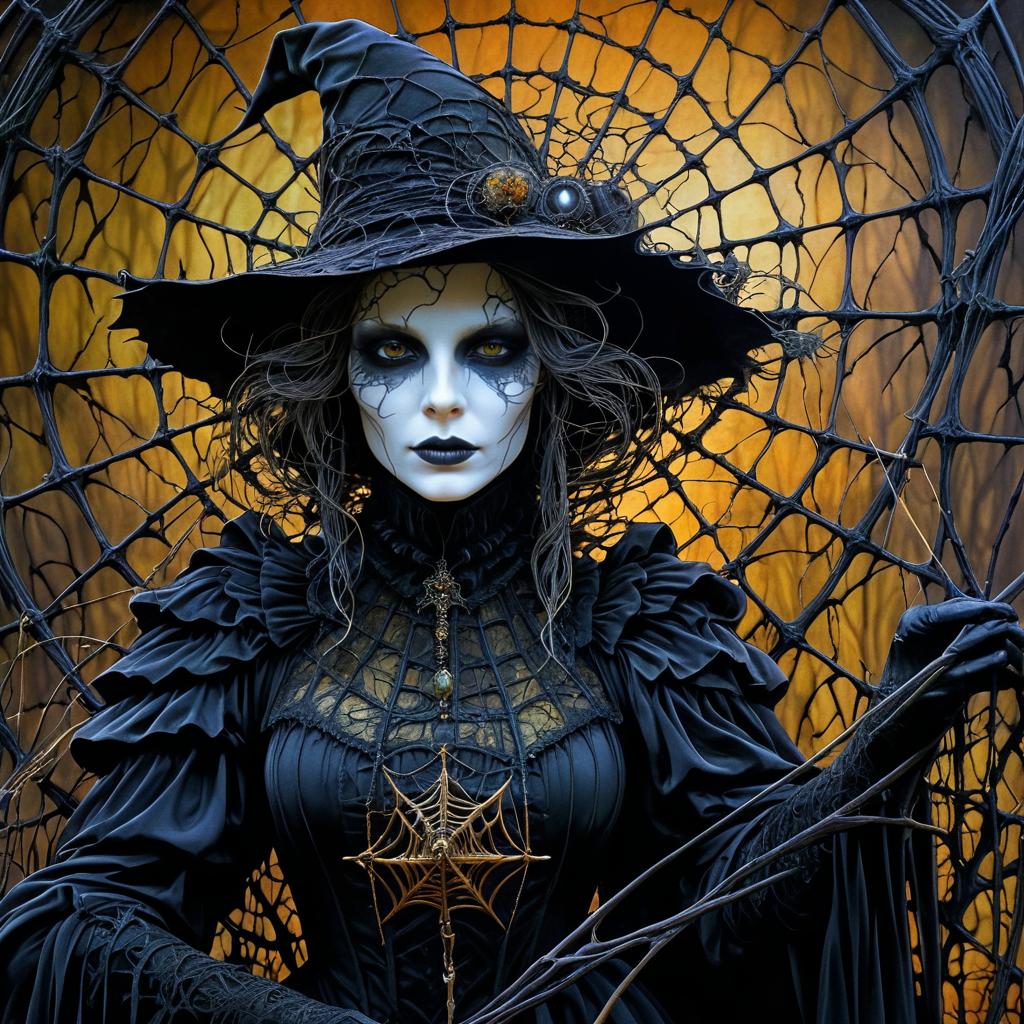 Eerie Elegance: Scarecrow in Web