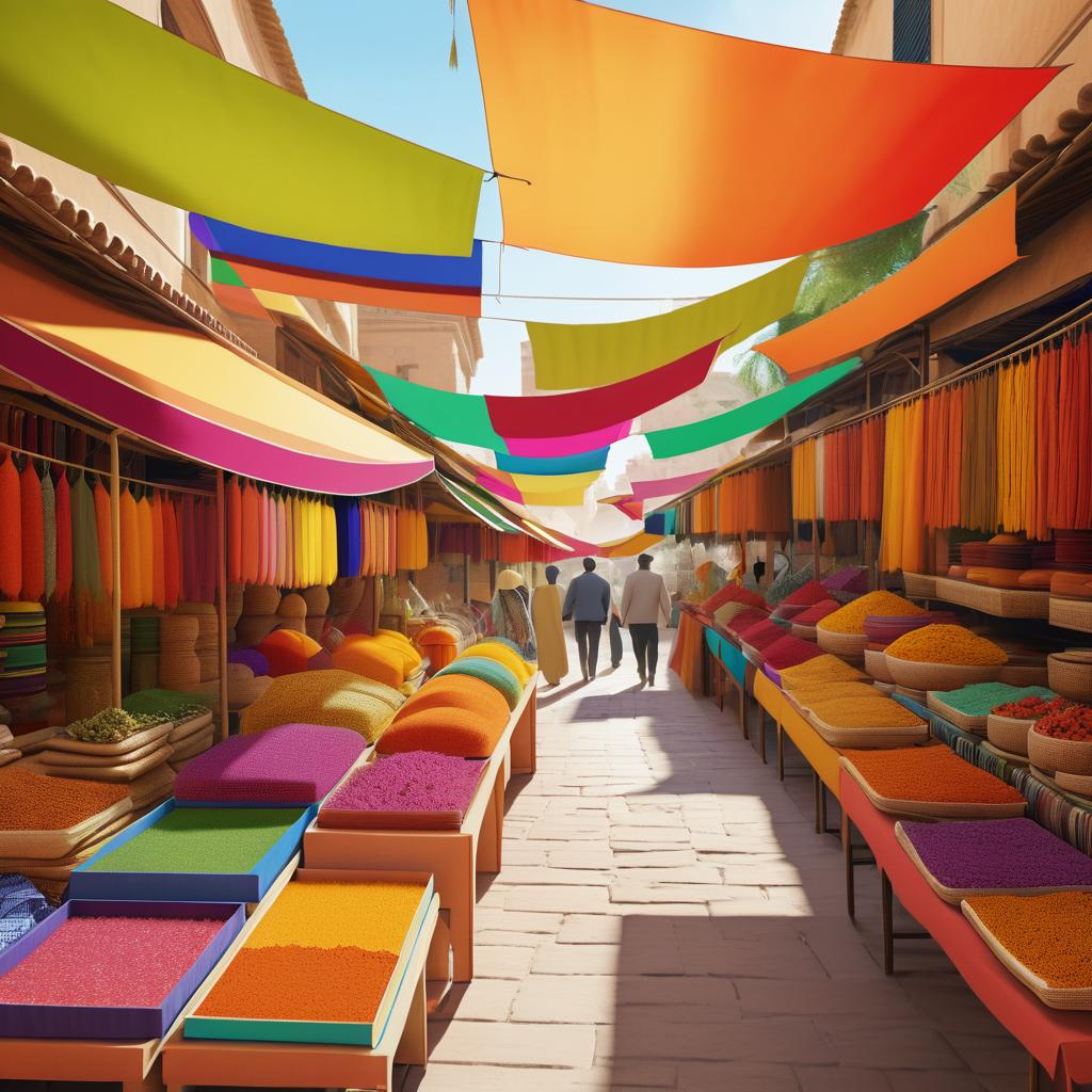 Vibrant Marketplace Inspired by Matisse