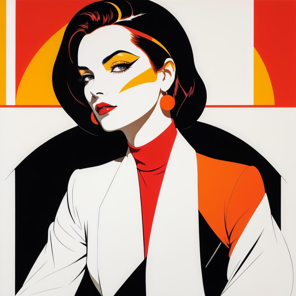 Bold Minimalist Woman in Nagel Style