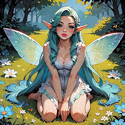 Cute Tiny Fairy in See-Through Clothes