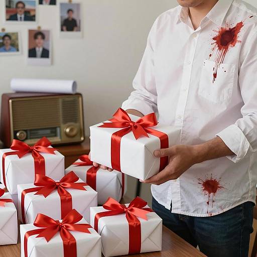 Mysterious Man in Bloodstained Shirt