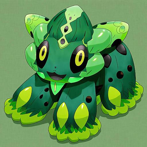 Illustration of Zygarde, pokemon in the style of Masukuza j