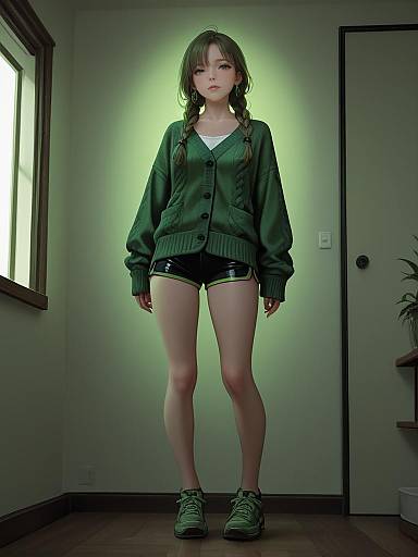 Casual Intimate Wear in Olive Cardigan