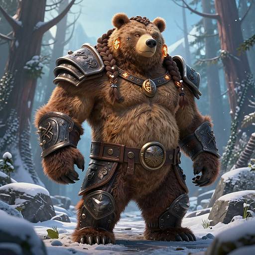 Photorealistic Muscular Volibear Warrior