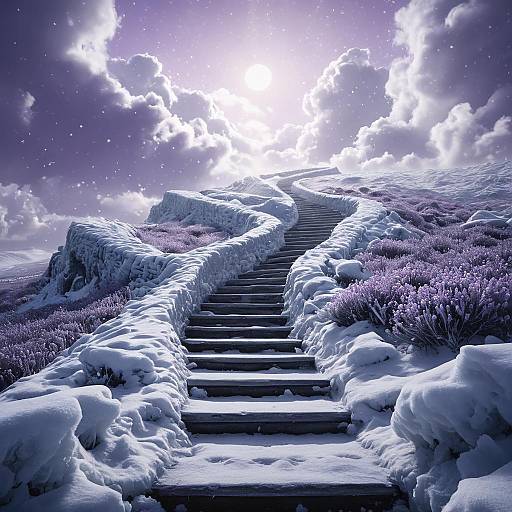 Ethereal Staircase in Luminescent Tundra