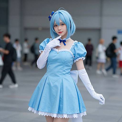 Belle Cosplay in Blue Dress