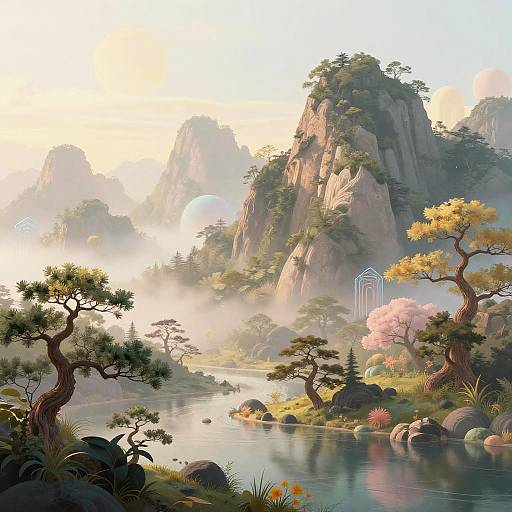 Dreamlike AI-Generated Landscape