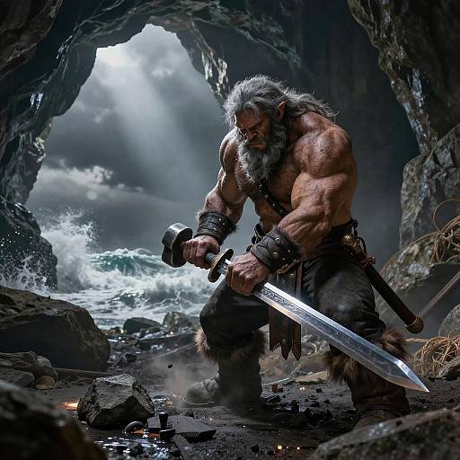 Troll Blacksmith at Stormy Cave Forge