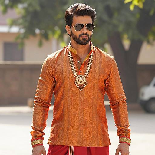 Indian Man in Traditional Bollywood Outfit