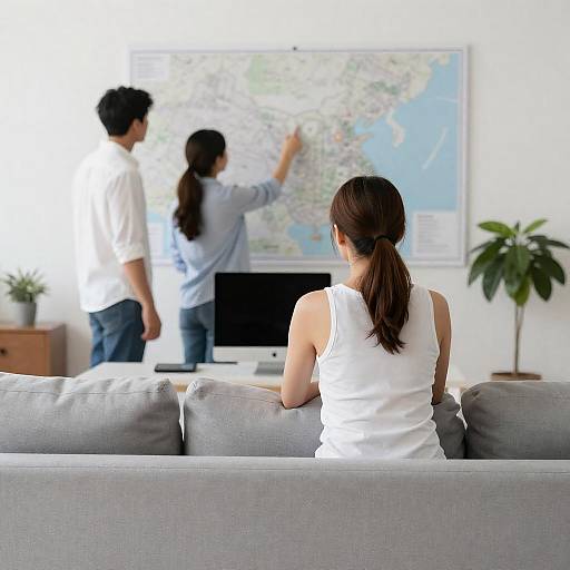 Modern Living Room Collaborative Planning Scene