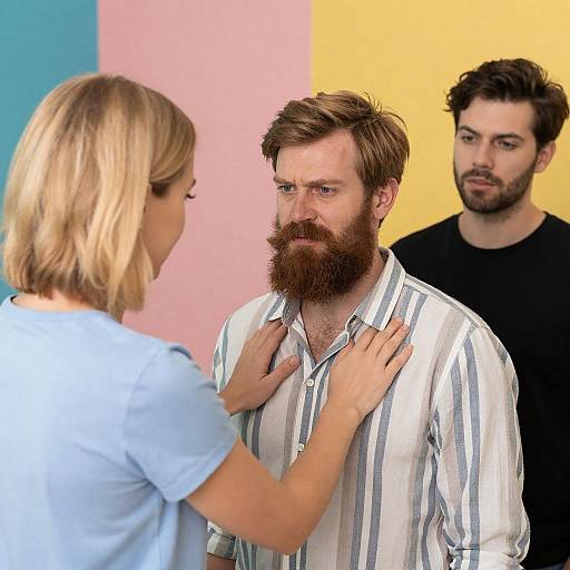 Dynamic Portrait of Three Expressive Individuals