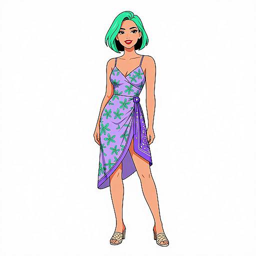 Smiling Woman in Floral Slip Dress