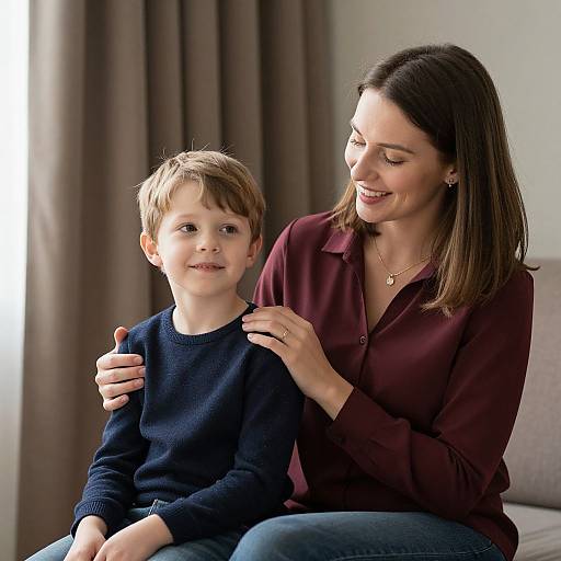 Warm Mother and Child Moment Indoors