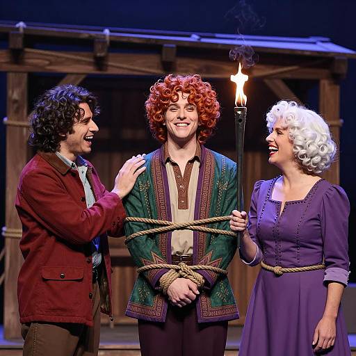 Vibrant Stage Performance with Unique Characters