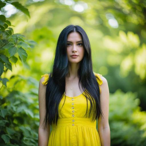 Young Woman in Yellow Sundress Outdoors
