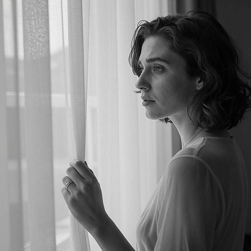 Introspective Woman by Window Light