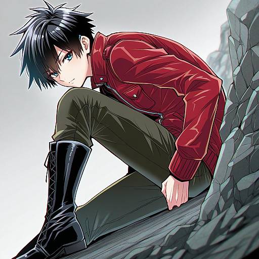 Illustration of Kaneda shoutarou (akira), akira (manga) in the style of Haoro