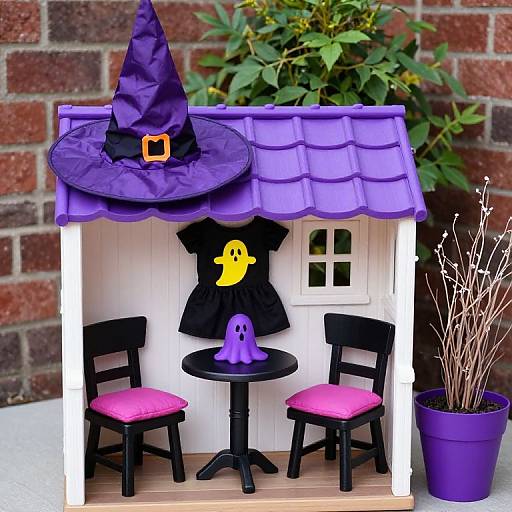 Halloween Playhouse with Witch Hat