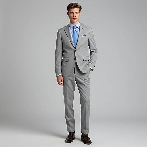 Young man in light gray business suit